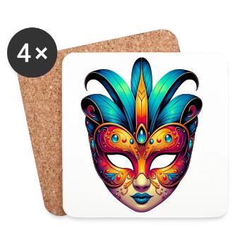 Venice Carnival Mask - Coasters (set of 4) - white - Front