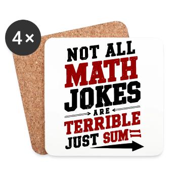 Funny Math Joke - "Just Sum" Humorous Design - Coasters (set of 4) - white - Front