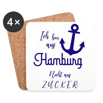 Hamburg - Untersetzer (4er-Set) - Weiß - Vorne