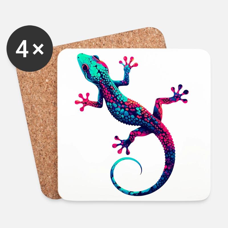 Gecko - Untersetzer (4er-Set) - Weiß