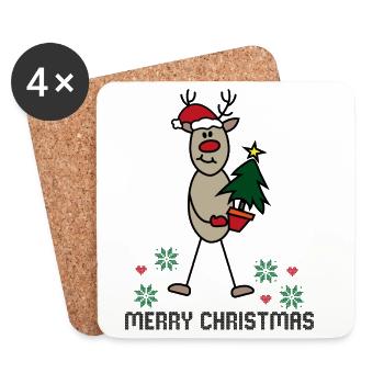 Noël 8 - Dessous de verre (lot de 4) - blanc - Devant