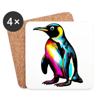 Pingouin - Dessous de verre (lot de 4) - blanc - Devant
