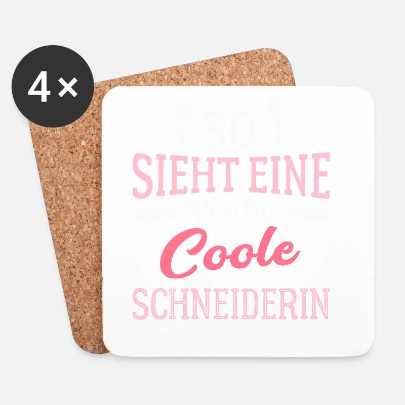 So sieht eine richtig coole Schneiderin aus - Untersetzer (4er-Set) - Weiß