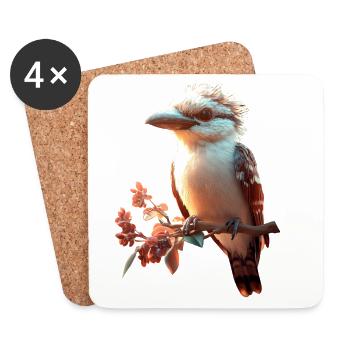 Kookaburra Hunter Reads Laughing Hans Sweet Bird - Coasters (set of 4) - white - Front