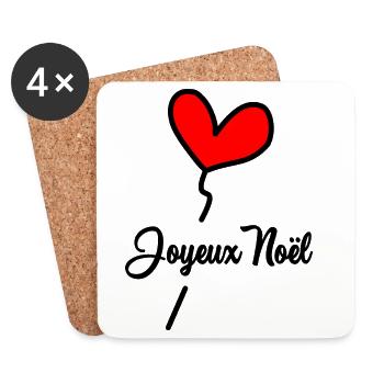 CHRISTMAS. MERRY CHRISTMAS. FIR. HAPPY NEW YEAR - Coasters (set of 4) - white - Front