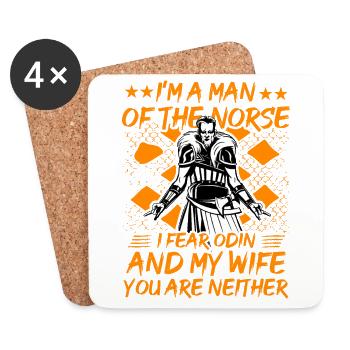 I'm a Man of the norse I fear Odin and my Wife - Coasters (set of 4) - white - Front