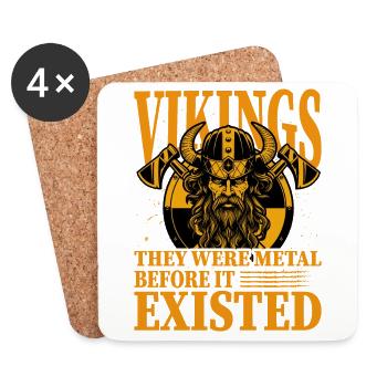 Vikings they were metal before it existed - Coasters (set of 4) - white - Front