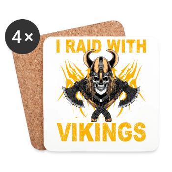 Je fais un raid avec les Vikings - Dessous de verre (lot de 4) - blanc - Devant