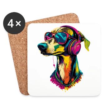 Windhund Hundeliebhaber Jagdhund Liebe Greyhound - Untersetzer (4er-Set) - Weiß - Vorne