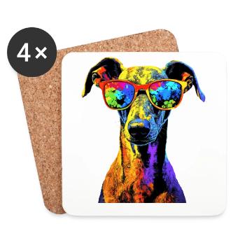 Windhund Hundeliebhaber Jagdhund Liebe Greyhound - Untersetzer (4er-Set) - Weiß - Vorne