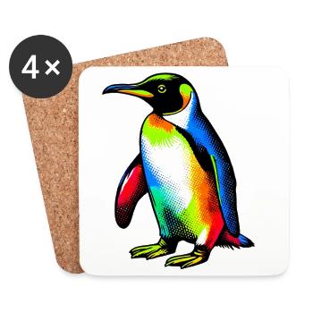 Pinguin - Untersetzer (4er-Set) - Weiß - Vorne