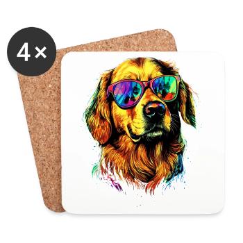 Golden Retriever Dog Dog Mom Dogs Lover - Coasters (set of 4) - white - Front