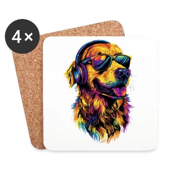 Golden Retriever Dog Dog Mom Dogs Lover - Coasters (set of 4) - white - Front