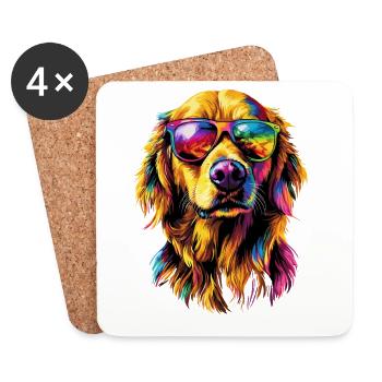 Golden Retriever Dog Dog Mom Dogs Lover - Coasters (set of 4) - white - Front