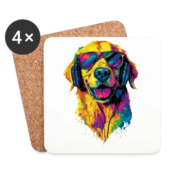 Golden Retriever Dog Dog Mom Dogs Lover - Coasters (set of 4) - white - Front