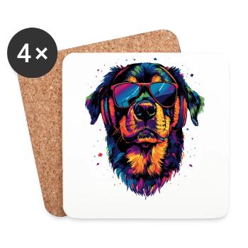 Rottweiler Hunde Liebe Stolze Rottweiler Liebhaber - Untersetzer (4er-Set) - Weiß - Vorne
