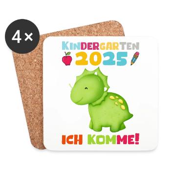 kiKindergarten 2025 Kids Gift Kita 2025 Decoration - Coasters (set of 4) - white - Front