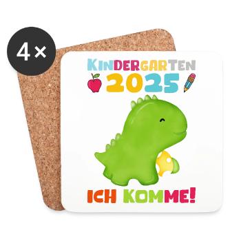 kiKindergarten 2025 Kids Gift Kita 2025 Decoration - Coasters (set of 4) - white - Front