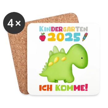 kiKindergarten 2025 Kinder Geschenk Kita 2025 Deko - Untersetzer (4er-Set) - Weiß - Vorne