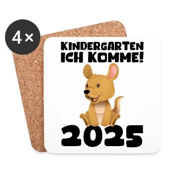 kiKindergarten 2025 Kids Gift Kita 2025 Décoration - Dessous de verre (lot de 4) - blanc - Devant
