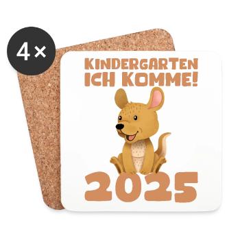 kiKindergarten 2025 Kinder Geschenk Kita 2025 Deko - Untersetzer (4er-Set) - Weiß - Vorne