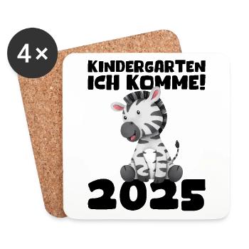 kiKindergarten 2025 Kinder Geschenk Kita 2025 Deko - Untersetzer (4er-Set) - Weiß - Vorne