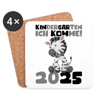 kiKindergarten 2025 Kids Gift Kita 2025 Decoration - Coasters (set of 4) - white - Front