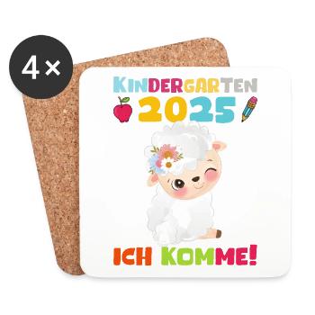 kiKindergarten 2025 Kids Gift Kita 2025 Decoration - Coasters (set of 4) - white - Front