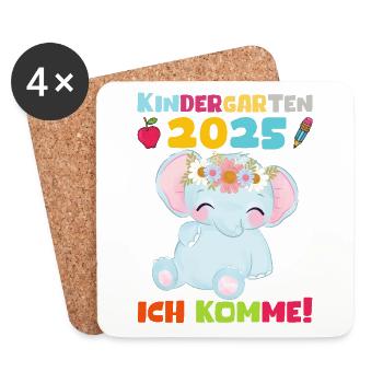 kiKindergarten 2025 Kids Gift Kita 2025 Decoration - Coasters (set of 4) - white - Front