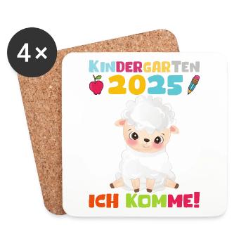 kiKindergarten 2025 Kids Gift Kita 2025 Decoration - Coasters (set of 4) - white - Front