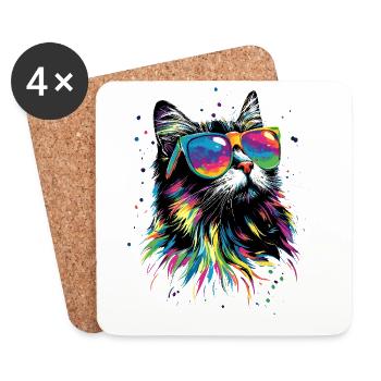 Perserkatze Perser Katze Persian Cat Süße Katzen - Untersetzer (4er-Set) - Weiß - Vorne