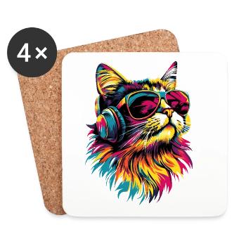 Perserkatze Perser Katze Persian Cat Süße Katzen - Untersetzer (4er-Set) - Weiß - Vorne