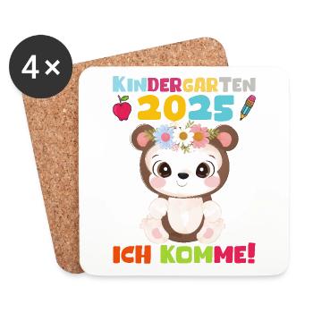 Kindergarten 2025 Kids Gift Kita 2025 Decoration - Coasters (set of 4) - white - Front