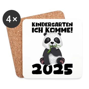 kiKindergarten 2025 Kinder Geschenk Kita 2025 Deko - Untersetzer (4er-Set) - Weiß - Vorne
