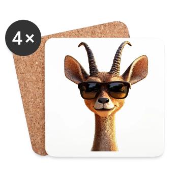 Antilope Kudu Gazelle Afrika Serengeti Antilopen - Untersetzer (4er-Set) - Weiß - Vorne