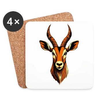 Antilope Kudu Gazelle Afrika Serengeti Antilopen - Untersetzer (4er-Set) - Weiß - Vorne