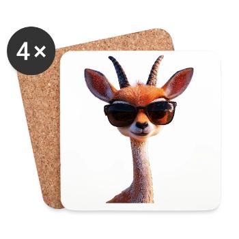 Antilope Kudu Gazelle Afrika Serengeti Antilopen - Untersetzer (4er-Set) - Weiß - Vorne