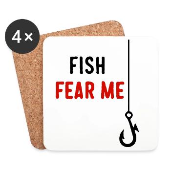 Fish Fear Me - Coasters (set of 4) - white - Front