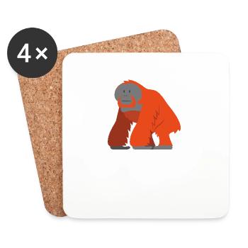 L’orang-outan sage - Dessous de verre (lot de 4) - blanc - Devant