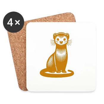 Intrepid mongoose - Coasters (set of 4) - white - Front