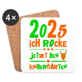 Kindergarten 2025 Kinder Geschenk Kita 2025 Deko - Untersetzer (4er-Set) - Weiß - Vorne