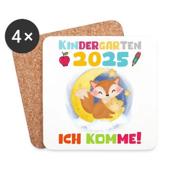 Kindergarten 2025 Kids Gift Kita 2025 Decoration - Coasters (set of 4) - white - Front