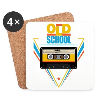 Old school - Coasters (set of 4) - white - Front