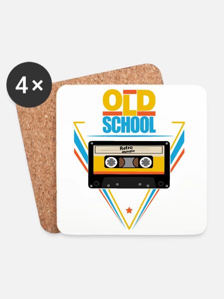 Alte Schule - Untersetzer (4er-Set) - Weiß