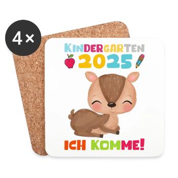 Kindergarten 2025 Kinder Geschenk Kita 2025 Deko - Untersetzer (4er-Set) - Weiß - Vorne