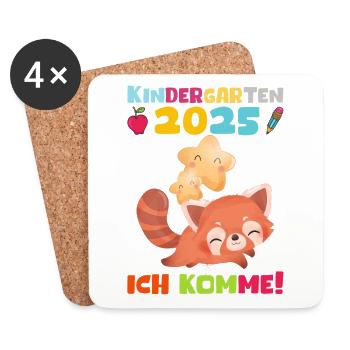 Kindergarten 2025 Kids Gift Kita 2025 Decoration - Coasters (set of 4) - white - Front