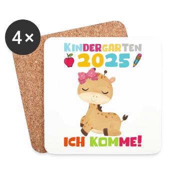 Kindergarten 2025 Kids Gift Kita 2025 Decoration - Coasters (set of 4) - white - Front