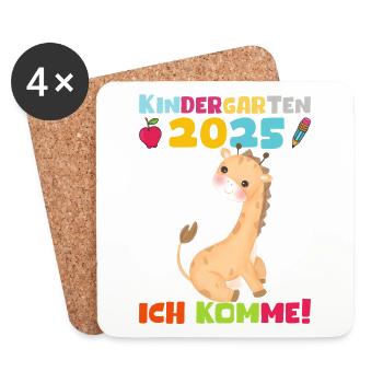 Kindergarten 2025 Kids Gift Kita 2025 Decoration - Coasters (set of 4) - white - Front