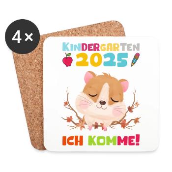 Kindergarten 2025 Kids Gift Kita 2025 Decoration - Coasters (set of 4) - white - Front