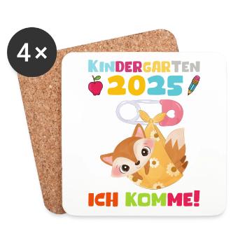 Jardin d’enfants 2025 Cadeau Kita 2025 Décoration - Dessous de verre (lot de 4) - blanc - Devant